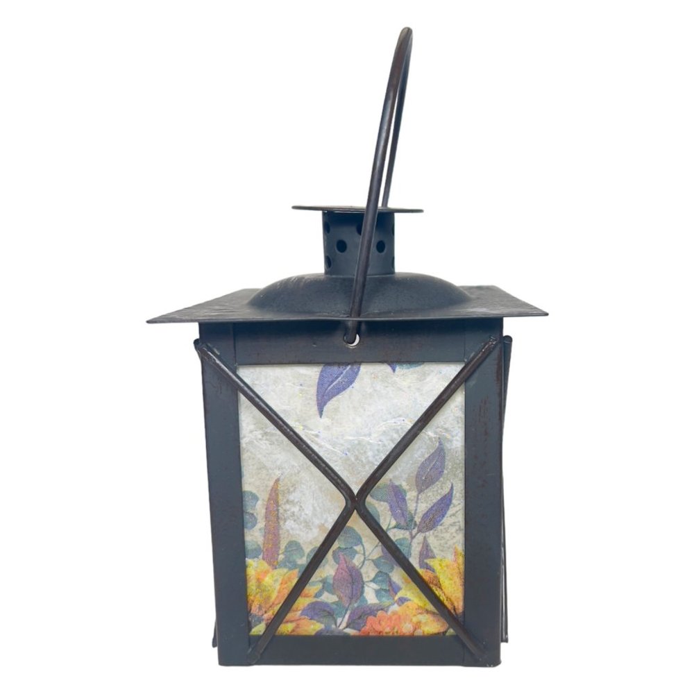 Artisan Crafted Metal Lantern Decoupaged with Sunflower Paper and Hand Painted - Picture 5 of 12